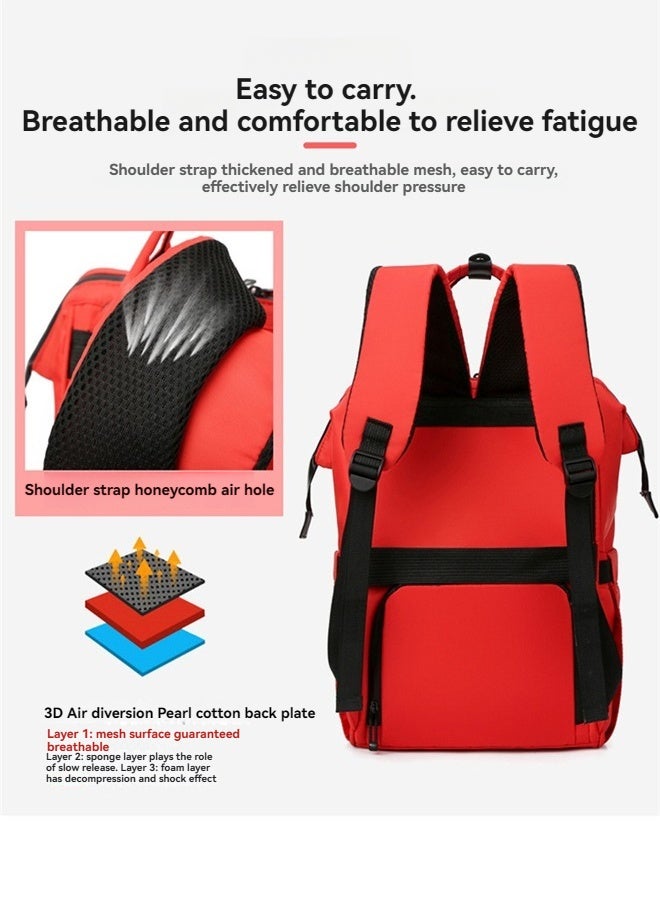 بيوينتي حقيبة أمي مزدوجة الكتف العصرية ذات القدرة الكبيرة ، حقيبة المشي العصرية للأطفال ، حقيبة عادية بسيطة ، حقيبة الأم والطفل اليدوية - Image 3