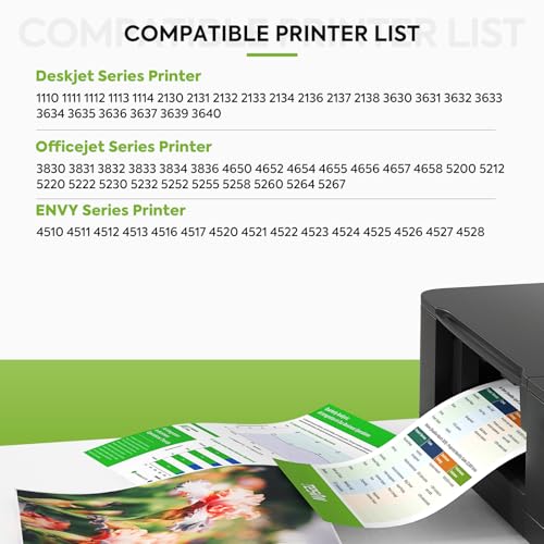 TESEN 63XL Ink Cartridge Replacement for HP Ink 63 HP63 HP63XL Compatible for HP Officejet 4650 5258 5200 3830 5255 4655 4652 5252 Deskjet 3630 3634 1112 Envy 4510 4520 Printer 2-Pack Black Tri-Color - Image 2