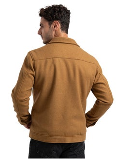 clever Men's Gogh Jacket -With Collar With Fur - Honey  - Image 3