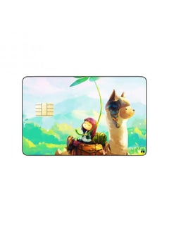 RKN PRINTED BANK CARD STICKER Cute Girl Drawing With Llama  - Image 1