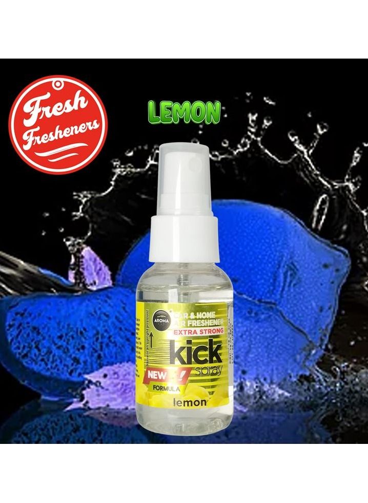 AROMA Lemon Smell Kick Spray Extra Strong Air Freshener For Car And Home New Formula 30ml - Image 1