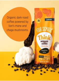 Organic Ground Mushroom Coffee by Four Sigmatic | Dark Roast, Fair Trade Gourmet Coffee with Lion's Mane, Chaga & Mushroom Powder | Immune Boosting Coffee for Focus & Immune Support | 12oz Bag - pzsku/Z5272FFFEF59FD0B930FEZ/45/_/1692874106/560f74f6-cbb4-4720-a528-e3f1fce92411