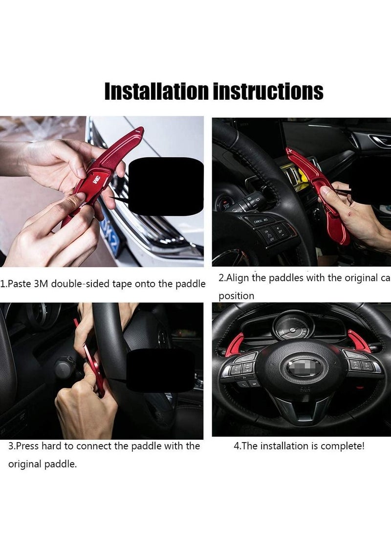 KASTWAVE Aluminum Steering Wheel Paddle Shifter Extensions Covers 2PCS for Audi A3、A4、A5、A7、A8、S3、S5(2017-2018) Q5、A8(2018-2019) Q7、TTS(2016-2019) TT(2015-2018) Interior Extensions Accessories DSG Red - Image 3