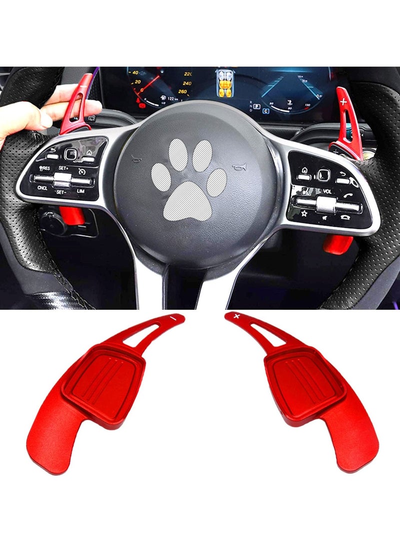 KASTWAVE Aluminum Steering Wheel Paddle Shifter Extensions Covers 2PCS for Audi A3、A4、A5、A7、A8、S3、S5(2017-2018) Q5、A8(2018-2019) Q7、TTS(2016-2019) TT(2015-2018) Interior Extensions Accessories DSG Red - Image 1