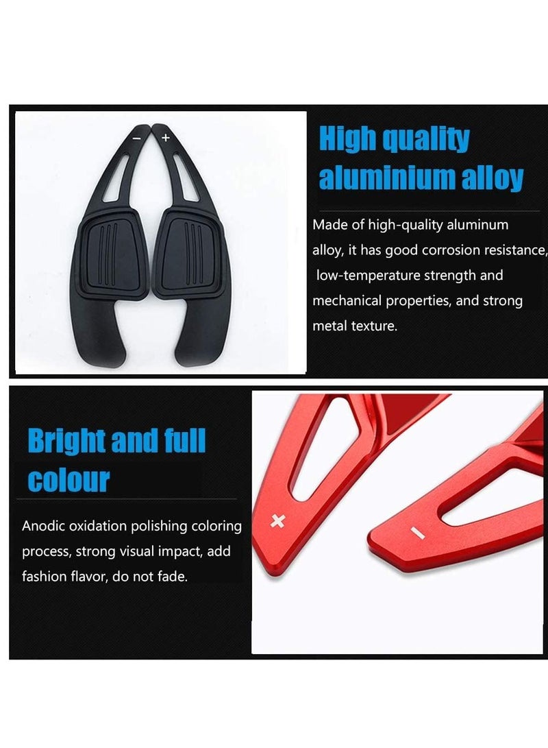 KASTWAVE Aluminum Steering Wheel Paddle Shifter Extensions Covers 2PCS for Audi A3、A4、A5、A7、A8、S3、S5(2017-2018) Q5、A8(2018-2019) Q7、TTS(2016-2019) TT(2015-2018) Interior Extensions Accessories DSG Red - Image 2