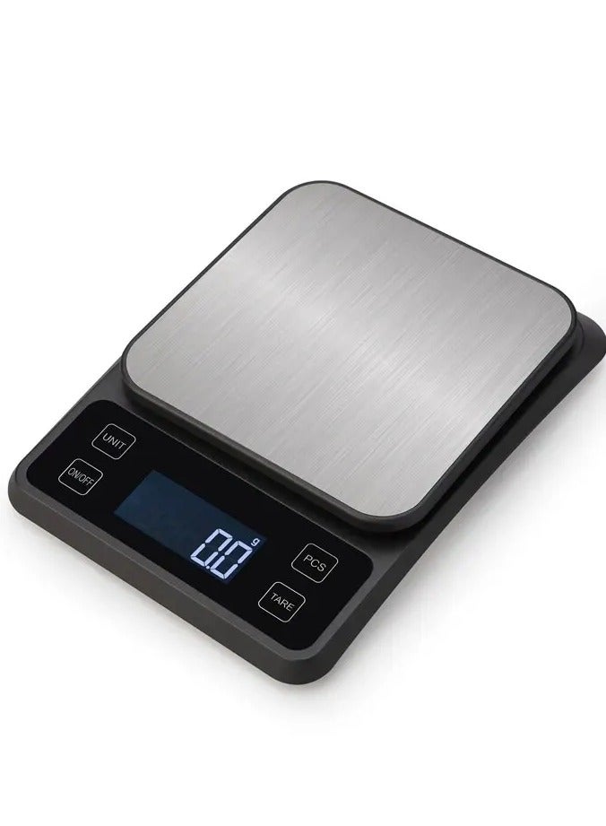 ارواق ميزان ستانلس ستيل قابل لإعادة الشحن 0.1 جرام/10 كجم، وزن إلكتروني 5 كجم لخبز الطعام - Image 1