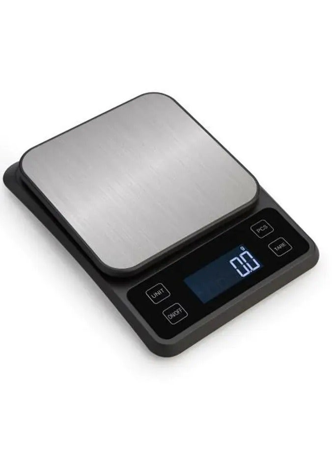 ارواق ميزان ستانلس ستيل قابل لإعادة الشحن 0.1 جرام/10 كجم، وزن إلكتروني 5 كجم لخبز الطعام - Image 2