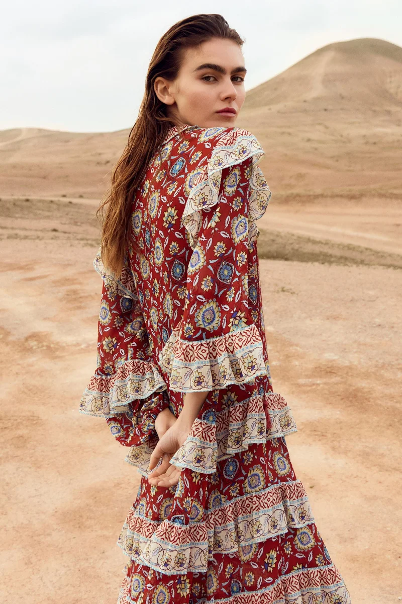 Flounced tunic dress