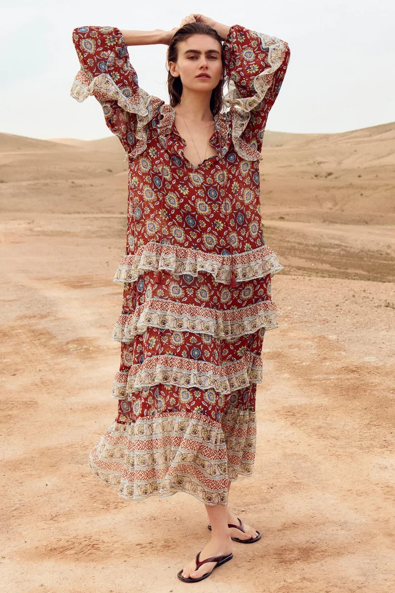 H&M  Flounced tunic dress for Women | Best Price UAE