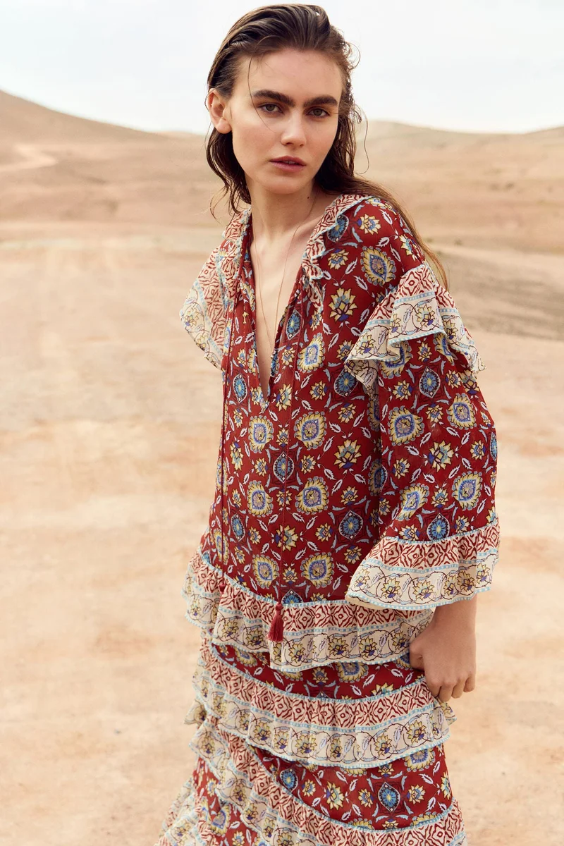 H&M  Flounced tunic dress for Women | Best Price UAE
