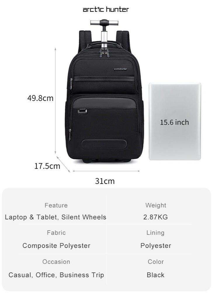 ARCTIC HUNTER Business Travel Roller Backpack, College Book Laptop Backpack, Office Rolling Backpack  - Image 3
