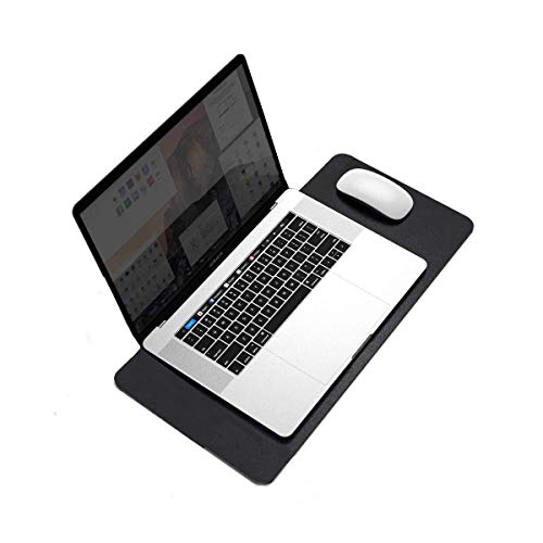 SHIDHMI Desk Pad, PU Leather Office Desk Mat, Dual Side, Ultra Thin, Extra Large, Waterproof Desk Blotter, Laptop Mouse Pad Table Protector for Office and Home (60 X 30 CM, Black) - Image 1
