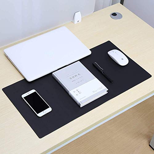 SHIDHMI Desk Pad, PU Leather Office Desk Mat, Dual Side, Ultra Thin, Extra Large, Waterproof Desk Blotter, Laptop Mouse Pad Table Protector for Office and Home (60 X 30 CM, Black) - Image 2