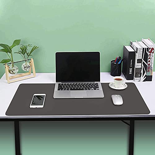 SHIDHMI Desk Pad, PU Leather Office Desk Mat, Dual Side, Ultra Thin, Extra Large, Waterproof Desk Blotter, Laptop Mouse Pad Table Protector for Office and Home (60 X 30 CM, Black) - Image 3