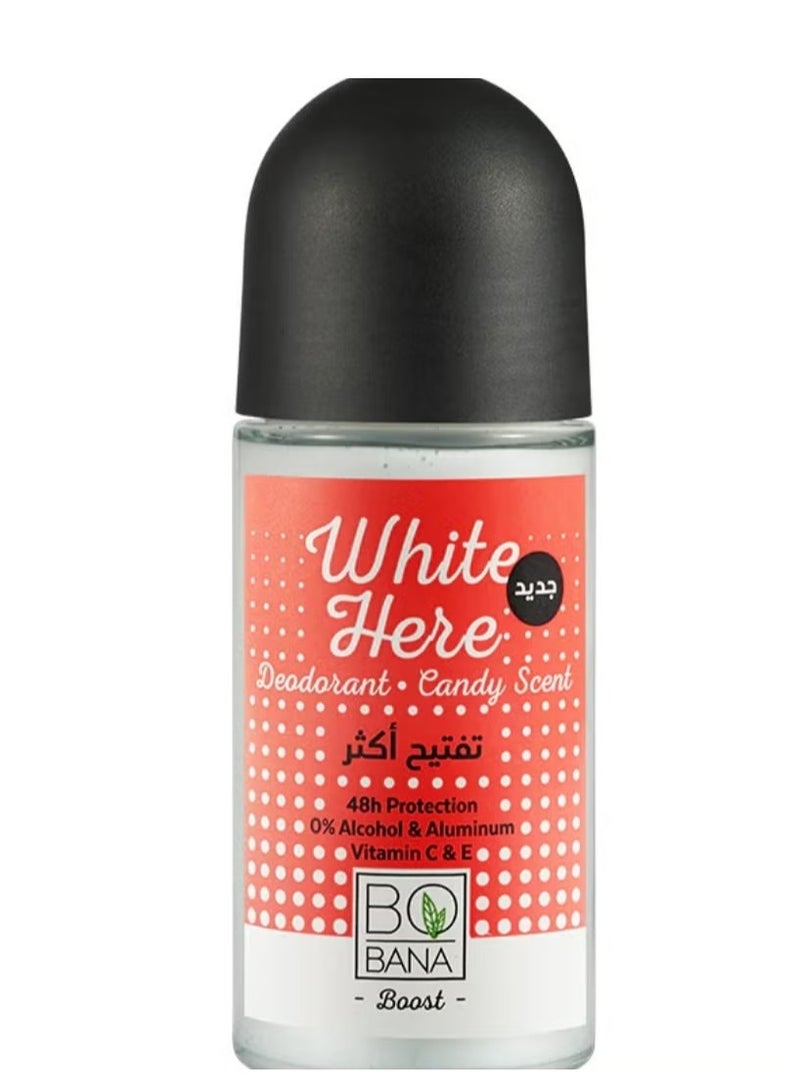 بوبانا بوة بيضاء هنا مزيل العرق برائحة الحلوى 50 مل