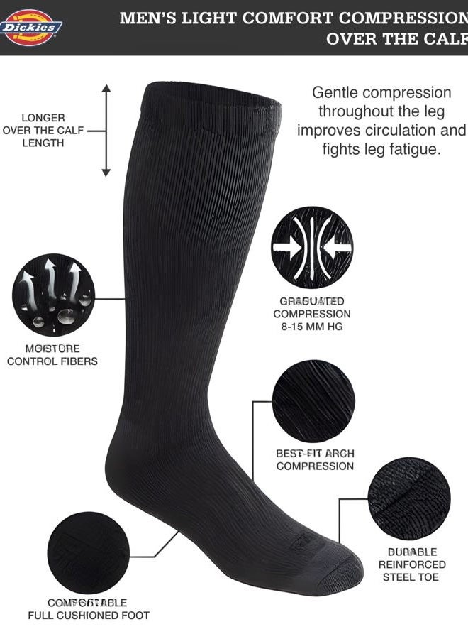 Dickies Men's Light Comfort Compression Over-the-Calf Socks, Available in M-XXL (2, 4 Pairs), Solid Black (2 Pairs), X-Large - Image 4