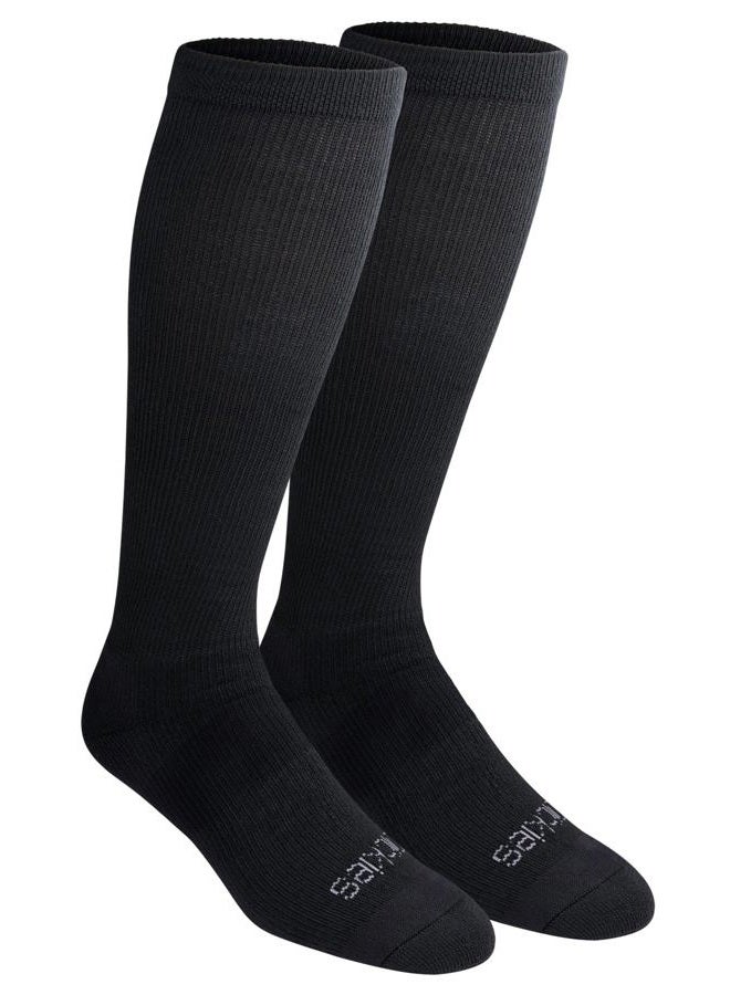 Dickies Men's Light Comfort Compression Over-the-Calf Socks, Available in M-XXL (2, 4 Pairs), Solid Black (2 Pairs), X-Large - Image 1