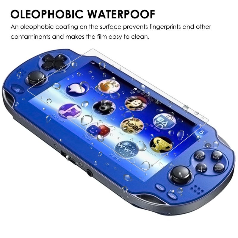 AFUNTA Screen Protectors Compatible Sony PlayStation Vita 1000 & Back Covers, AFUNTA 2 Pack (4 Pcs) Tempered Glass for Front Screen & HD Clear PET Film Compatible the Back PS Vita PSV PCH-1000 Film Accessory - Image 3