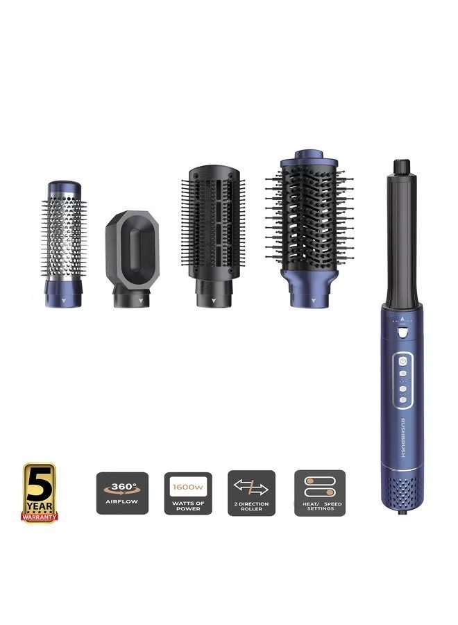 راش براش 5 Parts Air Wrapper - 1600 Watts - Air-Force Technology 4 Speeds - 3 Heat Settings - Navy - Image 1