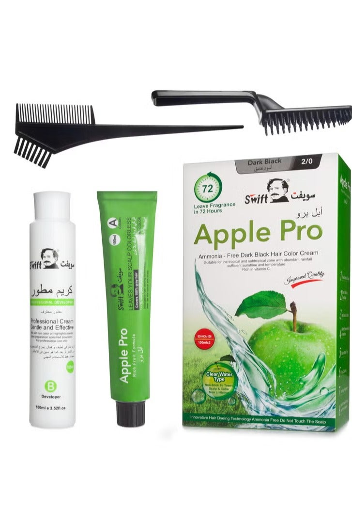 سويفت صبغة شعر أسود غامق 2/0 من سويفت ابل برو 2*100 ملي - Image 1