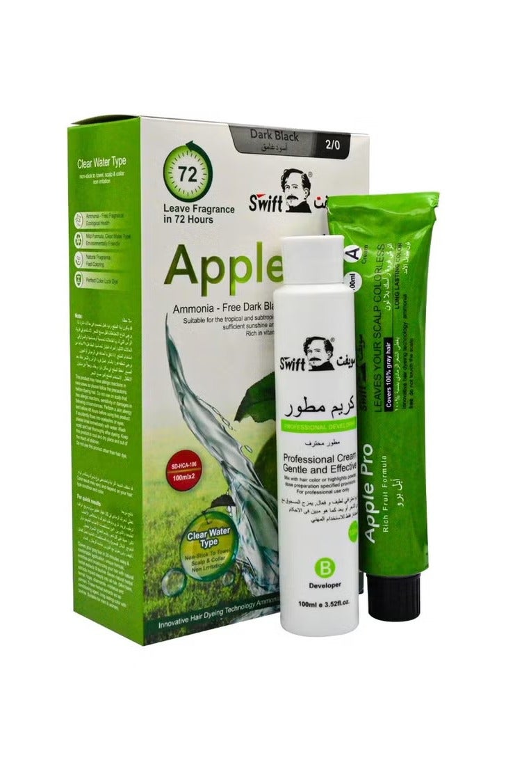 سويفت صبغة شعر أسود غامق 2/0 من سويفت ابل برو 2*100 ملي - Image 2