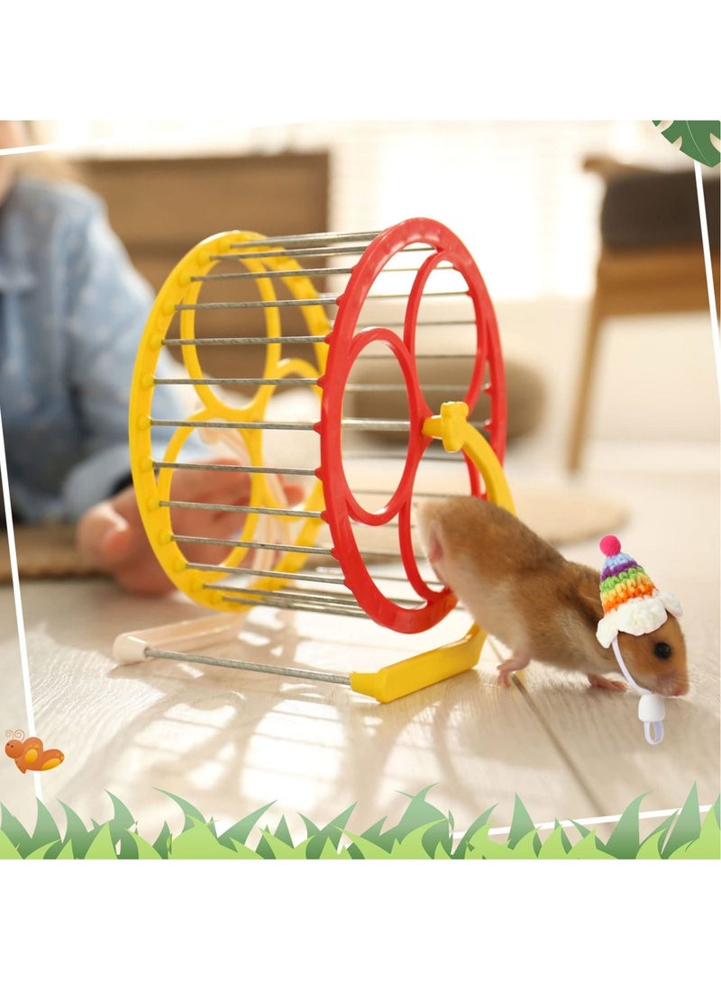 KASTWAVE قبعة هامستر قابلة للتعديل مجموعة من 4 قبعات حيوانات صغيرة قبعات محبوكة يدوياً ملابس ملحقات حفلات العطلات أدوات تصوير - Image 3