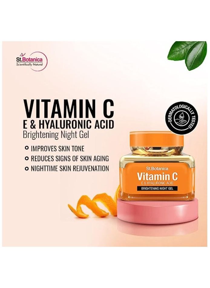 StBotanica - St.Botanica Vitamin C, E & Hyaluronic Acid Brightening Night Gel, 50 g (Night Cream) - Image 1