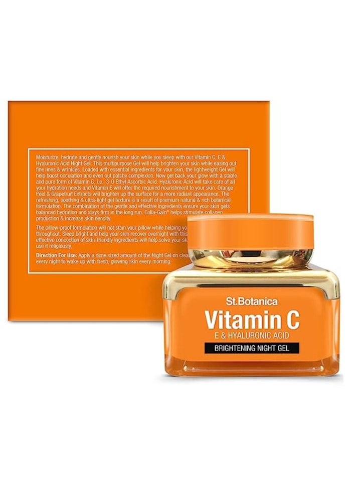 StBotanica - St.Botanica Vitamin C, E & Hyaluronic Acid Brightening Night Gel, 50 g (Night Cream) - Image 1