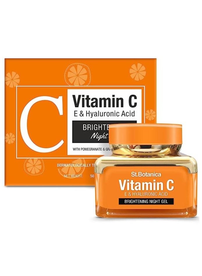 StBotanica - St.Botanica Vitamin C, E & Hyaluronic Acid Brightening Night Gel, 50 g (Night Cream) - Image 1