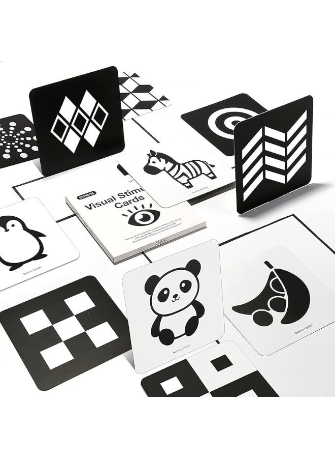beiens High Contrast Baby Flashcards, Newborn Brain Development Toys, Visual Stimulation Learning Activity Cards, 20 PCs 40 Pages 5.5'' x 5.5'' Educational Infants Gift - Image 1