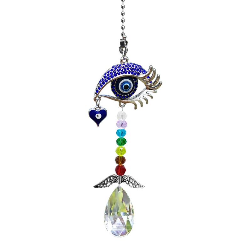 Evil Eye Car Hanging OrnamentCrystal Cute Car Rear View Mirror Hanging Accessories Decor for Women and Men