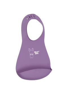 Generic ROXY-KIDS Soft Silicone Bib with Crumb Catcher Pocket – BPA-Free TPE, Adjustable Neck, Dishwasher Safe, Travel-Friendly, Purple, from 6 Months  - Image 2