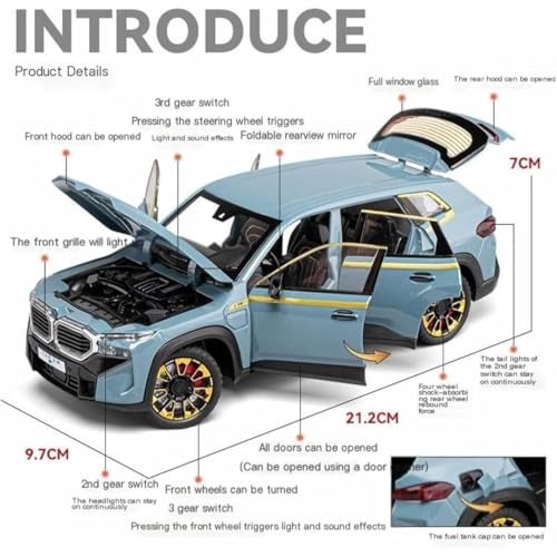 VARIYA ENTERPRISE® 1/24 Big B-M-W XM SUV Model Toy Car Metal Pull Back Diecast Car with Openable Door and Sound Light, Gifts Toys for Kids【 Colors As Per Stock 】 - Image 2