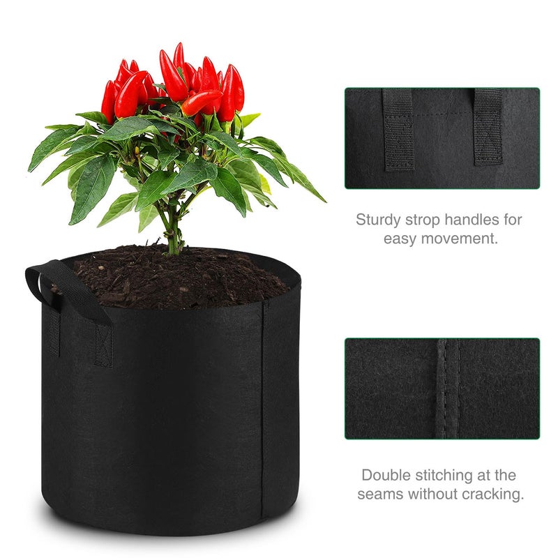 Lyincat 12-Pack 10 Gallon Grow Bags Heavy Duty Thickened Nonwoven Fabric Pots with Durable Handles - Image 3