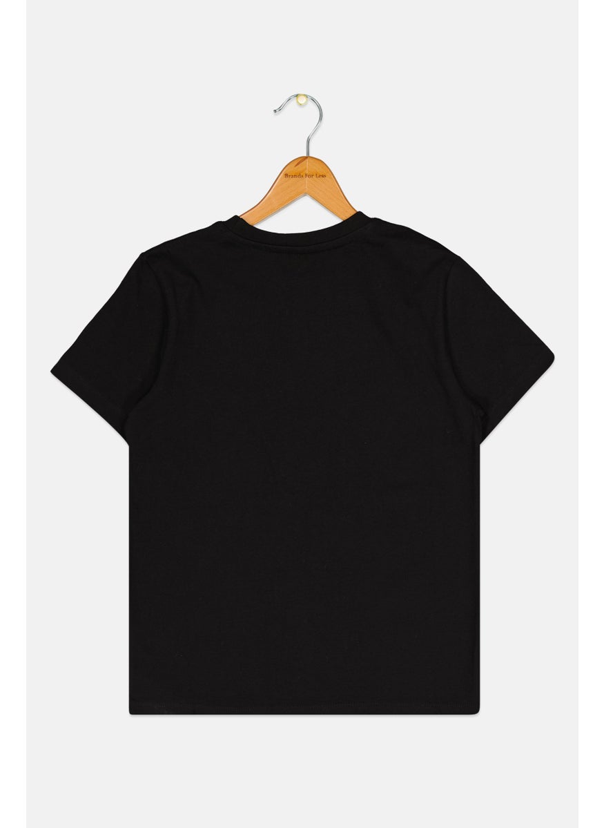 Garfield Kids Girl Crew Neck Garfield Print T-shirts, Black  - Image 2