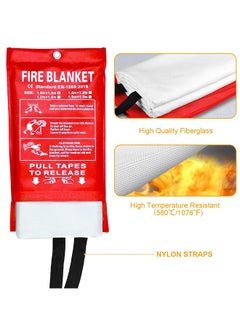 Lemon Fire Blanket Emergency, for Home Kitchen, Fiberglass Fire Suppression Blanket for School, Fireplace, Outdoor Grill, Car, Office, Warehouse  - Image 3