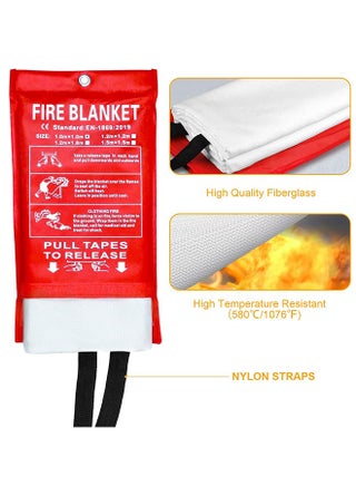 Fire Blanket Emergency, for Home Kitchen, Fiberglass Fire Suppression Blanket for School, Fireplace, Outdoor Grill, Car, Office, Warehouse - view 3