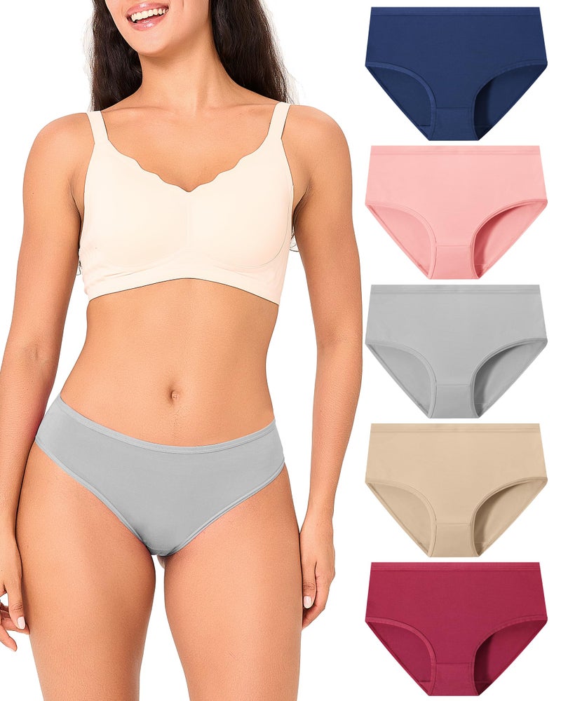 BAMBOO COOL Women's Cool Bikini Briefs for Women Lightweight Panties Stretchy Soft Breathable Underwear 5-pack - Image 1