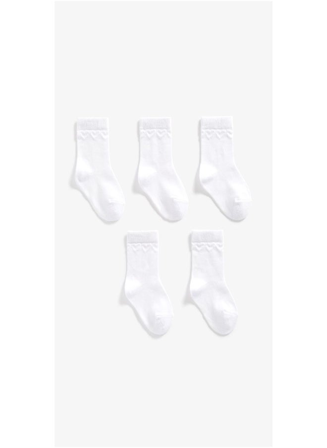 mothercare White Heart Socks 5 Pack  - Image 1
