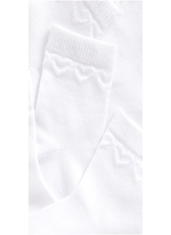 mothercare White Heart Socks 5 Pack  - Image 3