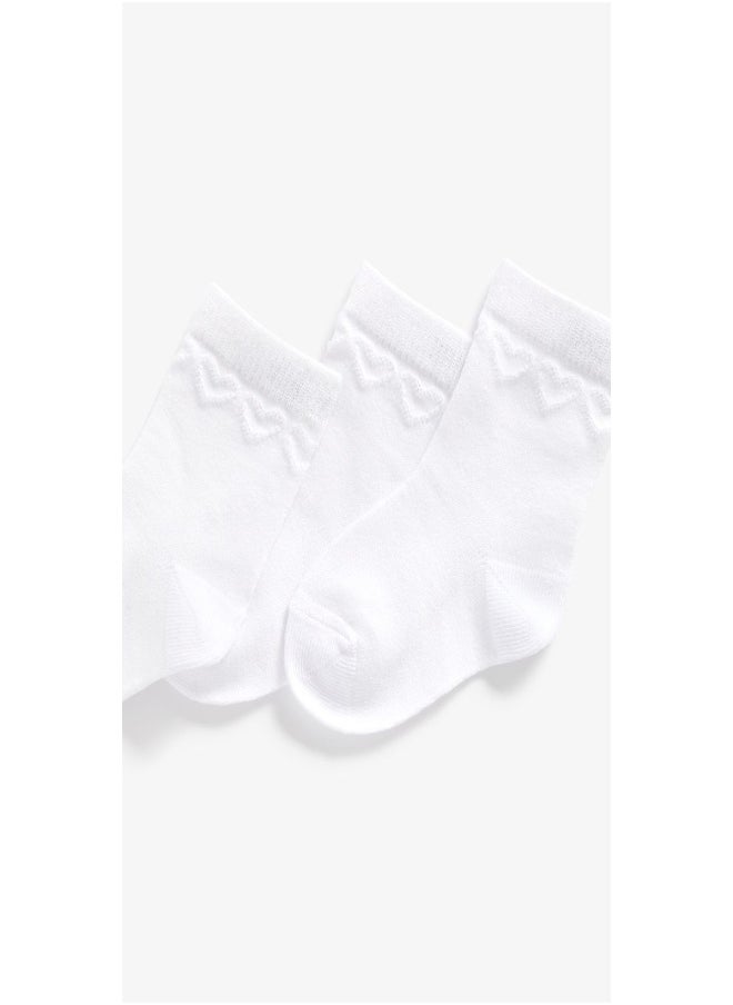 mothercare White Heart Socks 5 Pack  - Image 2