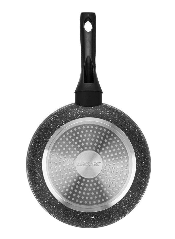 Auroware Non Stick Two pack 20 cm and 24 Cm Round Fry Pan Black Aluminum Durable Three Layer Coating  Induction Cook Bottom Strong Handle Long lasting - Image 2