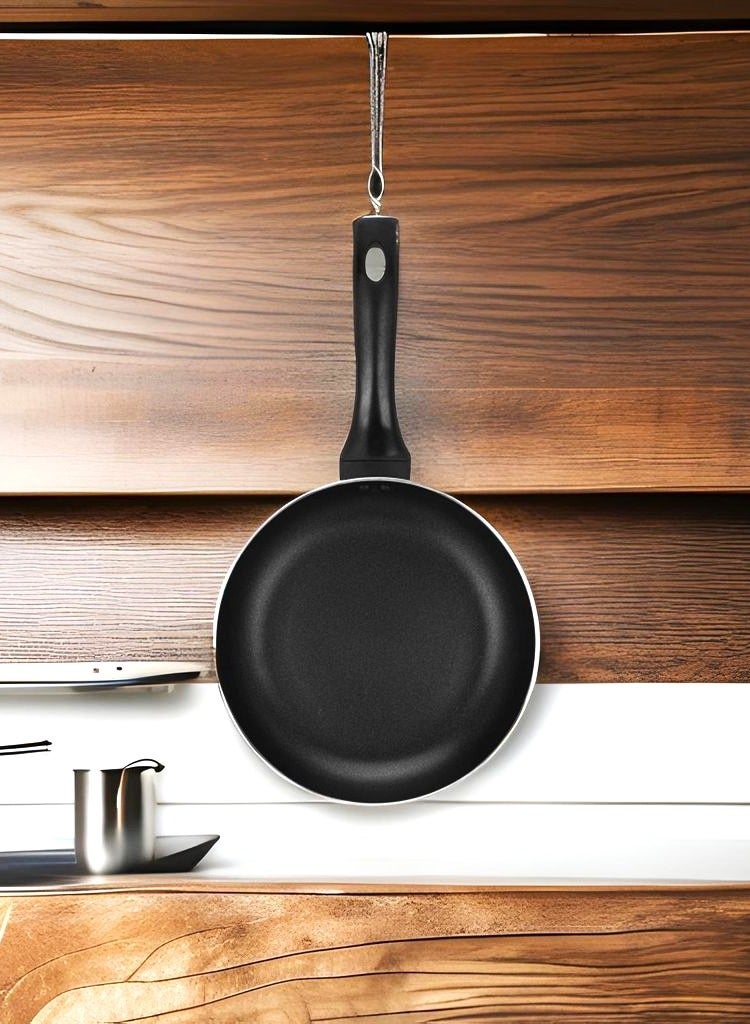 Auroware Non Stick Two pack 20 cm and 24 Cm Round Fry Pan Black Aluminum Durable Three Layer Coating  Induction Cook Bottom Strong Handle Long lasting - Image 3