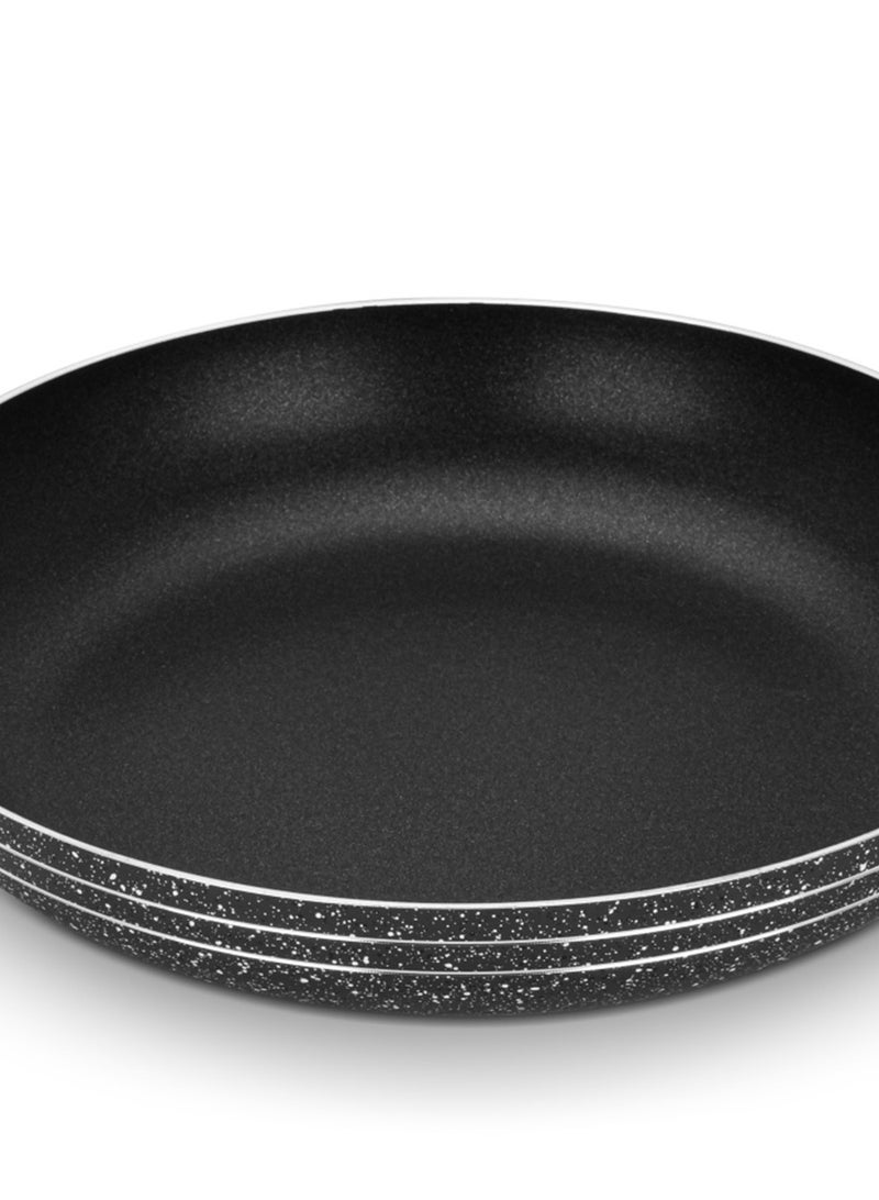 Auroware Non Stick Two pack 20 cm and 24 Cm Round Fry Pan Black Aluminum Durable Three Layer Coating  Induction Cook Bottom Strong Handle Long lasting - Image 5