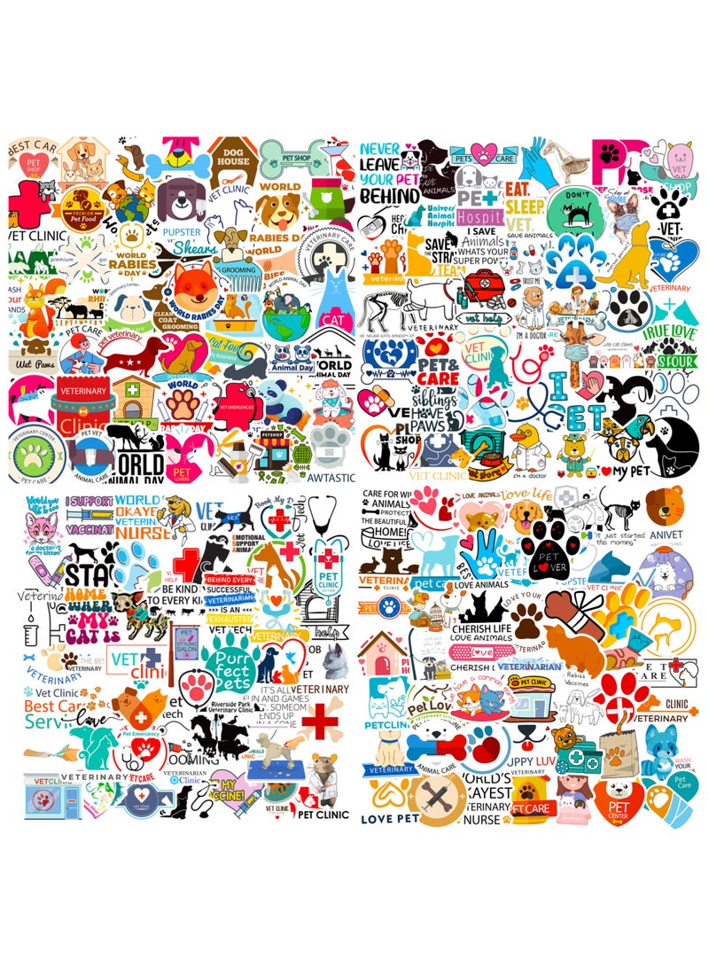 200 Pcs Veterinary Stickers Veterinary Vet Tech Decals for Water Bottle Hydro Flask Laptop Luggage Car Bike Bicycle Vinyl Waterproof Veterinary Stickers Pack - Image 1