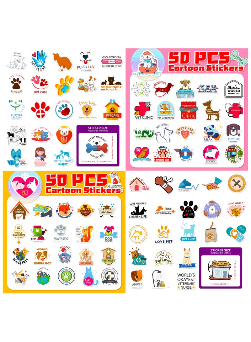 200 Pcs Veterinary Stickers Veterinary Vet Tech Decals for Water Bottle Hydro Flask Laptop Luggage Car Bike Bicycle Vinyl Waterproof Veterinary Stickers Pack - Image 2