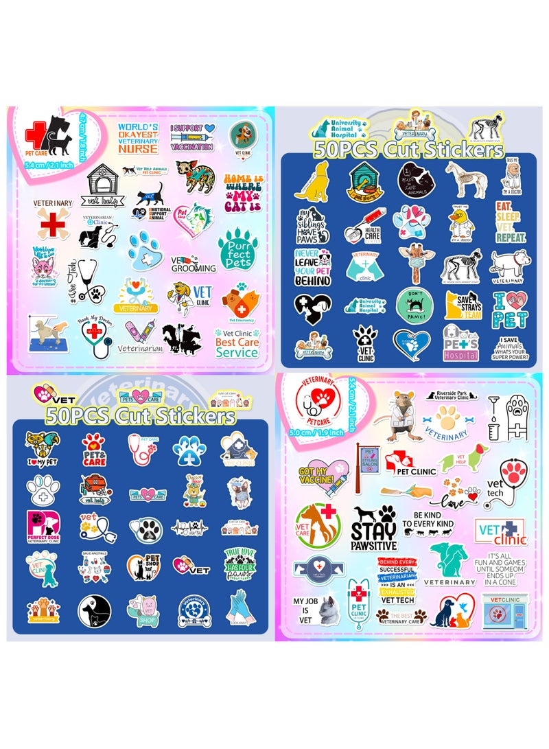 200 Pcs Veterinary Stickers Veterinary Vet Tech Decals for Water Bottle Hydro Flask Laptop Luggage Car Bike Bicycle Vinyl Waterproof Veterinary Stickers Pack - Image 3