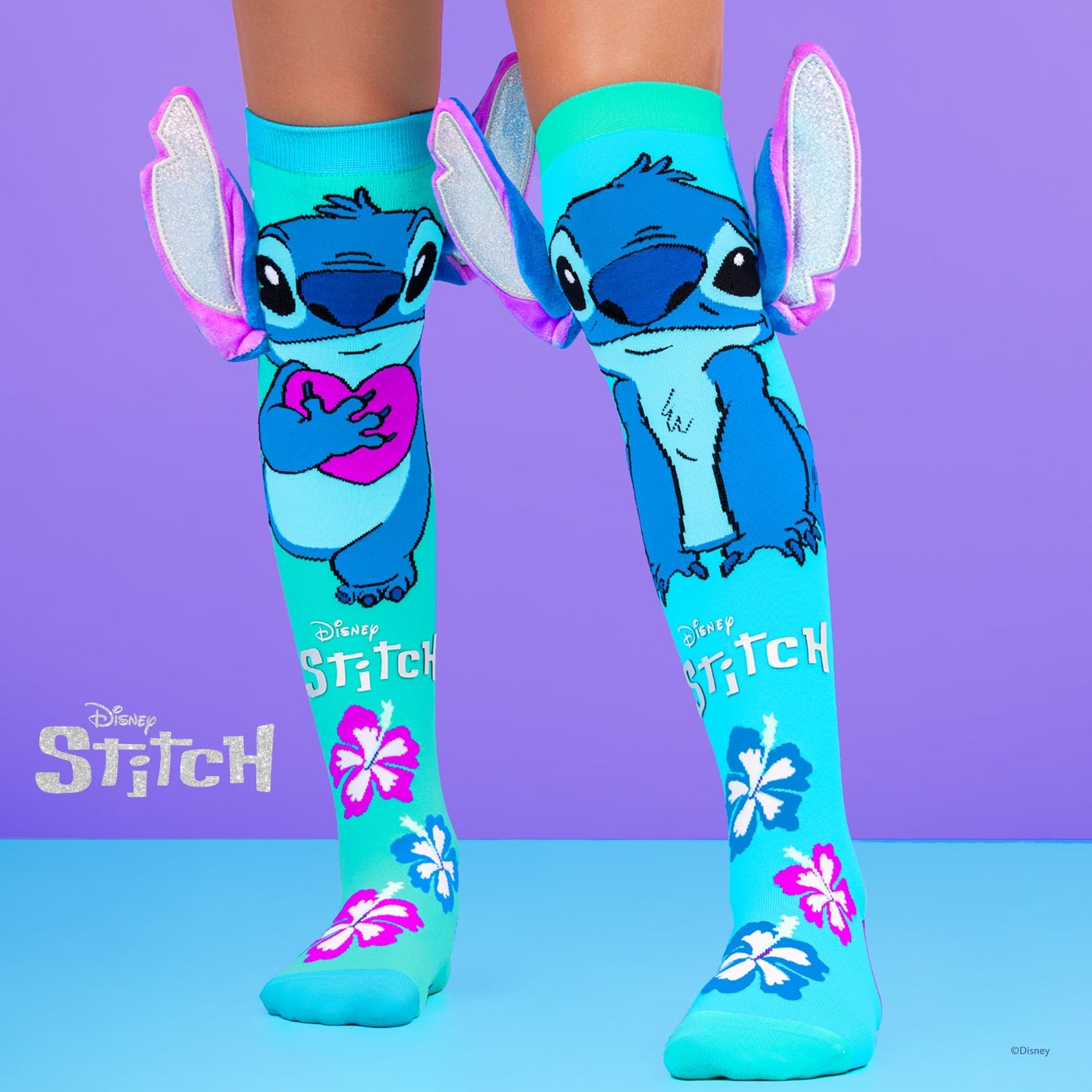 Madmia Disney Series Silver Stitch Socks | Character Crew Socks for Kids & Adults | Comfortable Everyday Wear