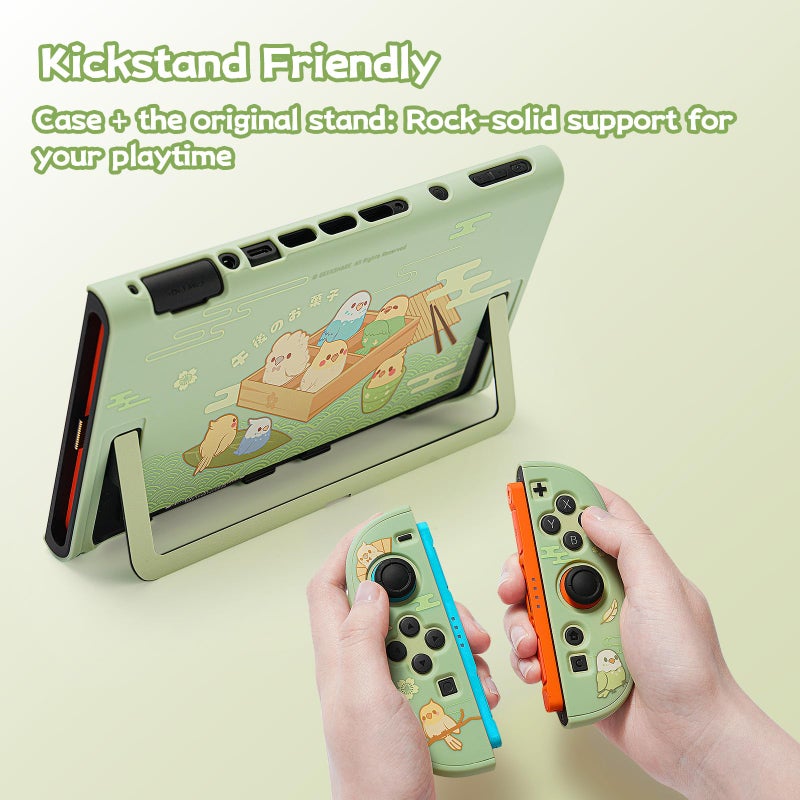 GeekShare Protective Case Compatible with Switch 2, PC Slim Dockable Skin Cover for Switch 2 Console and Game Console - Little Parrots - Image 3