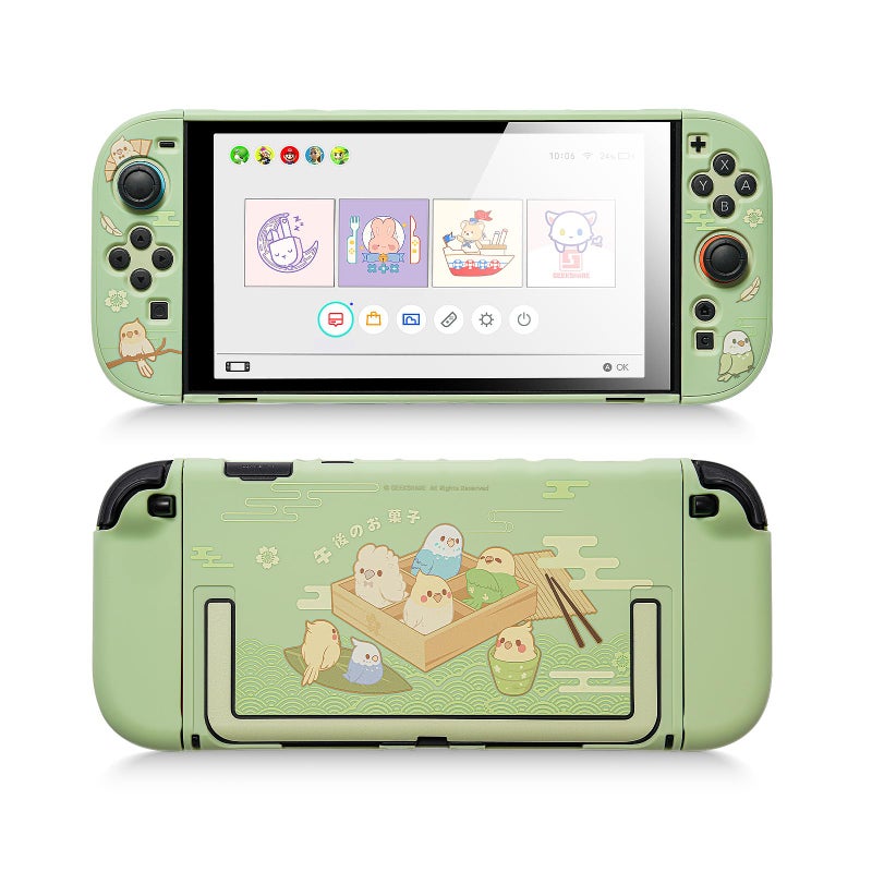 GeekShare Protective Case Compatible with Switch 2, PC Slim Dockable Skin Cover for Switch 2 Console and Game Console - Little Parrots - Image 1